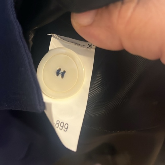 ZARA Woman Oversized Navy Double Breasted Blazer with Pearl Buttons Size Small - Picture 8 of 10